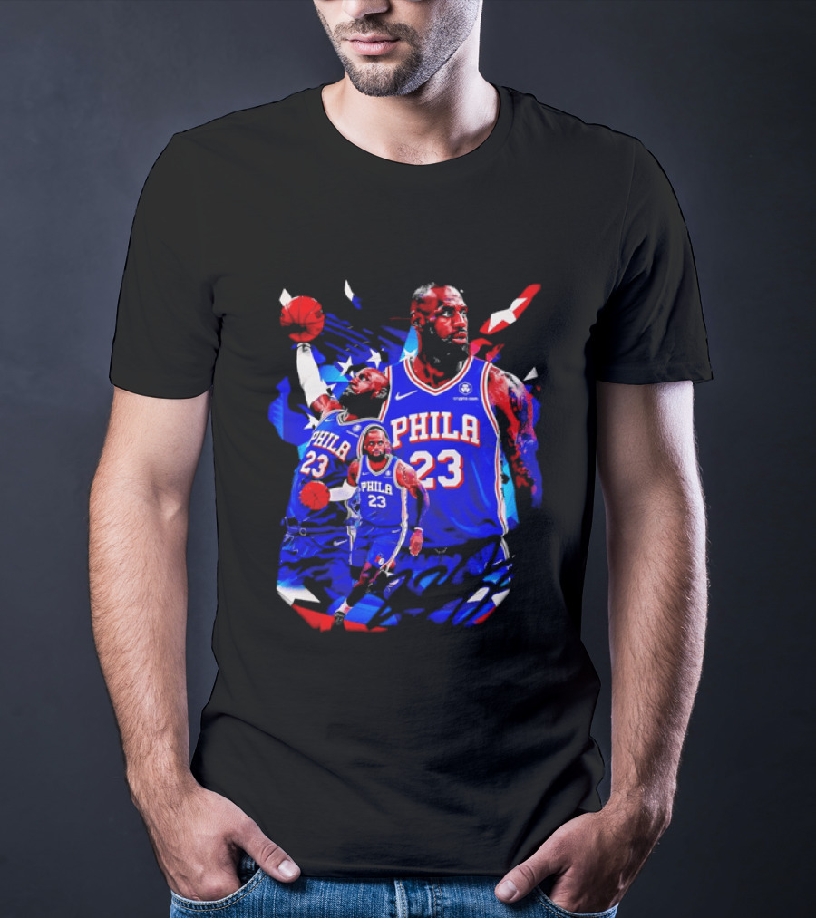LeBron James Phila 23 Philadelphia 76ers Dunking Crypto Com T-Shirt