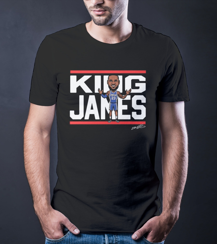 Philadelphia 76ers LeBron James 23 NBA King James Caricature T-Shirt
