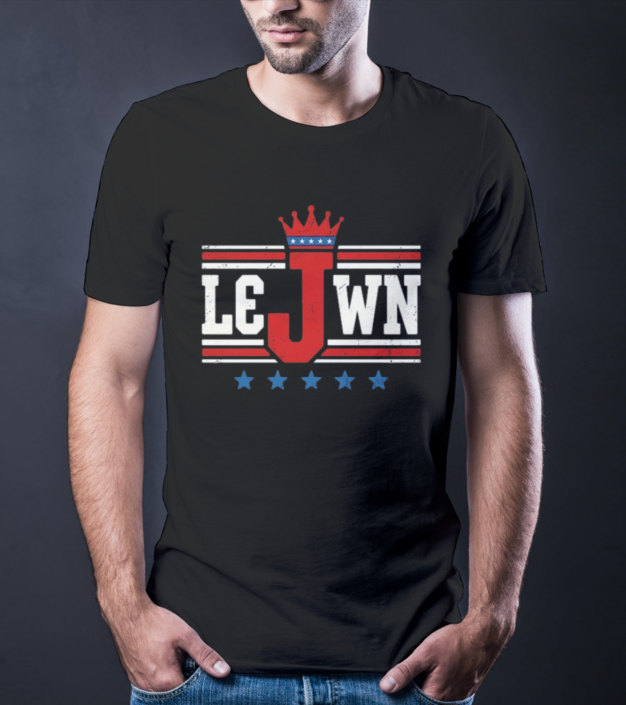 Philadelphia 76ers LeJWN NBA Crown Stars T-Shirt