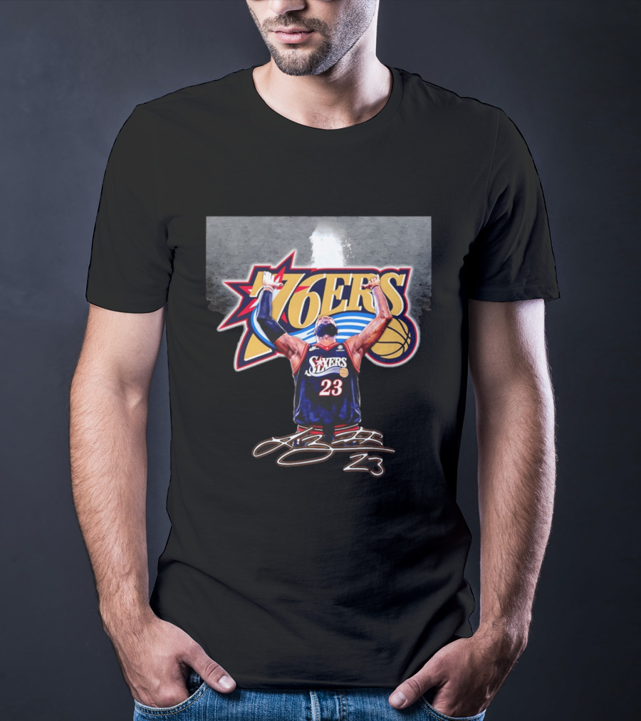 Philadelphia 76ers LeBron James Number 23 Basketball Celebration T-Shirt