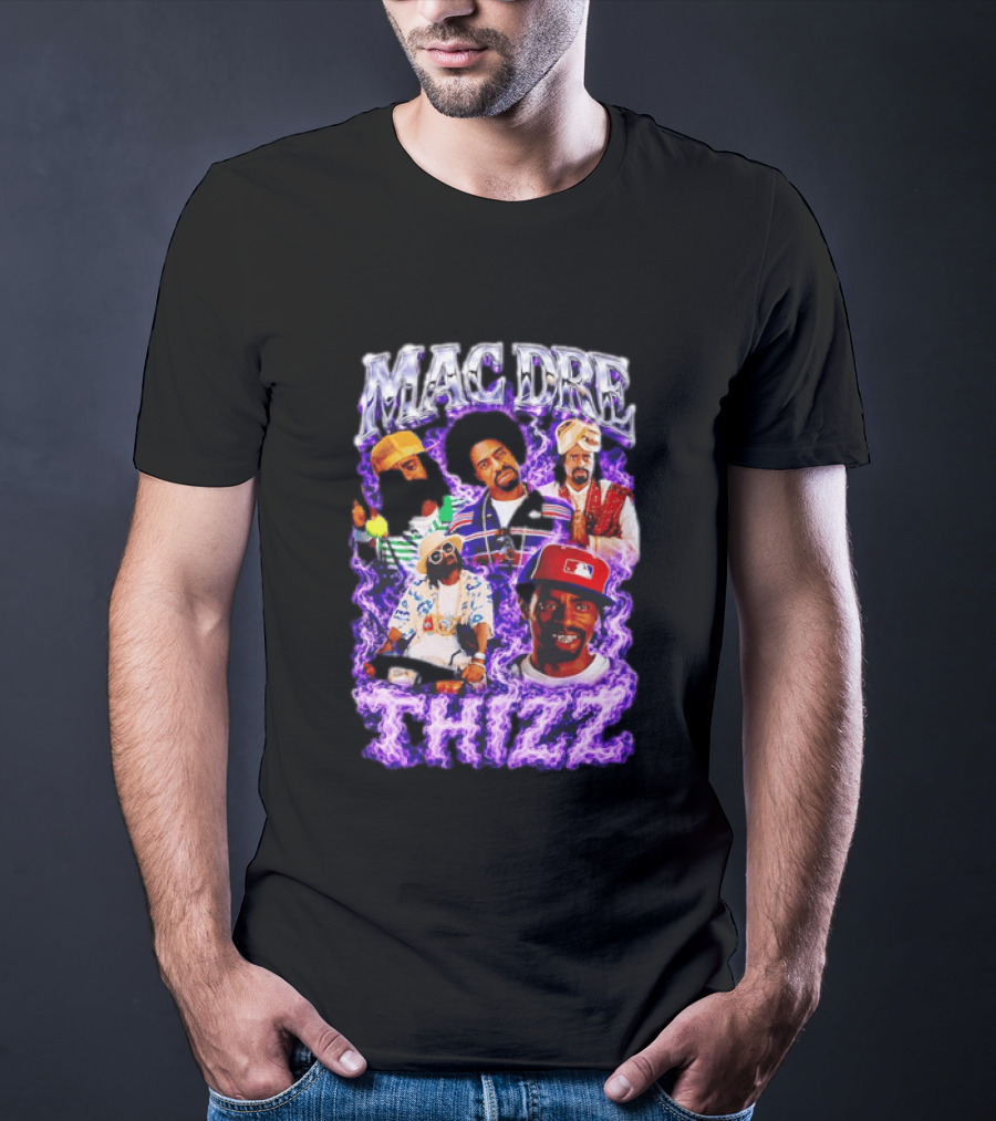 Mac Dre Thizz Collage Purple Rap Music T-Shirt