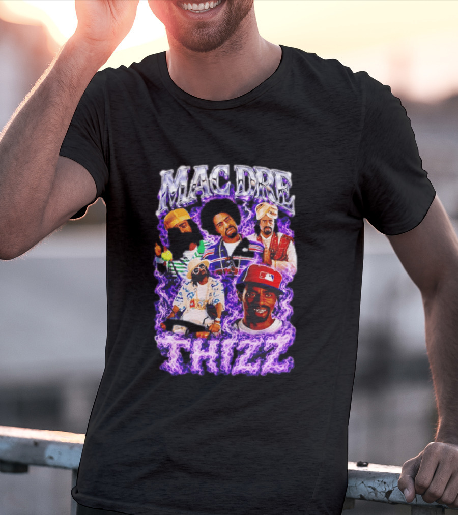 Mac Dre Thizz Collage Purple Rap Music T-Shirt