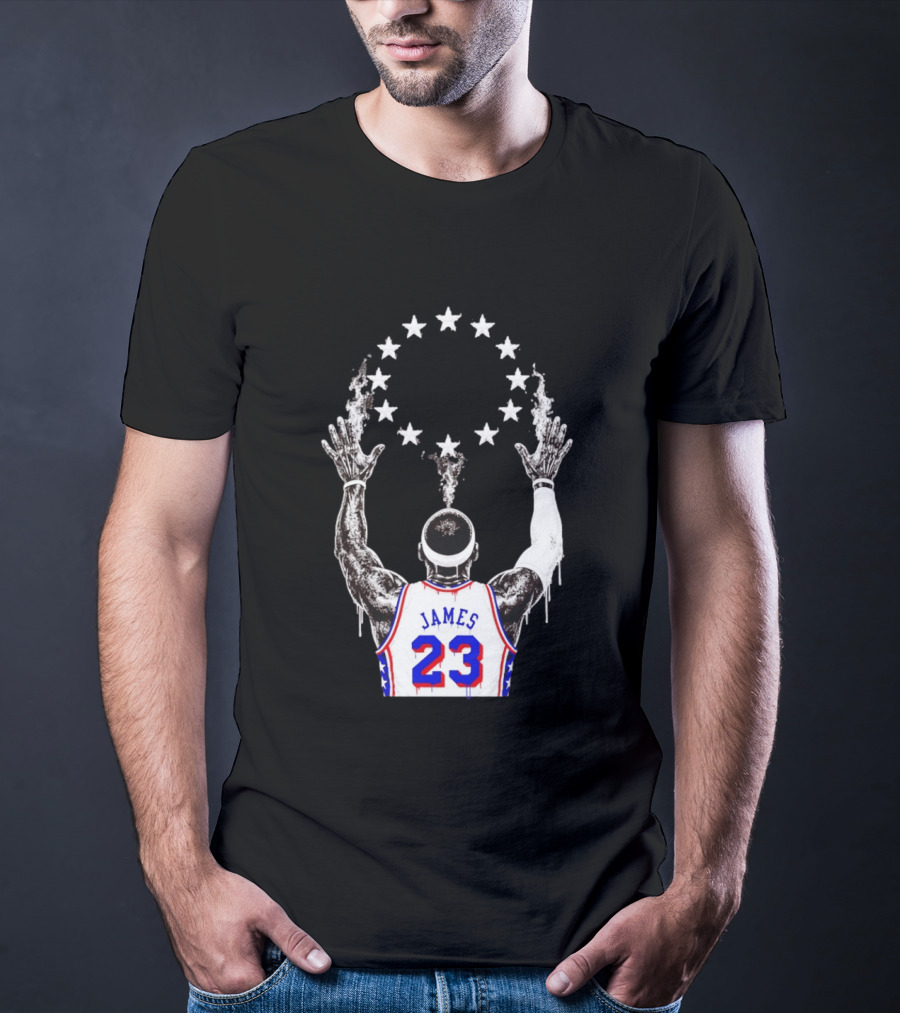 LeBron James 23 Philadelphia 76ers Starry T-Shirt