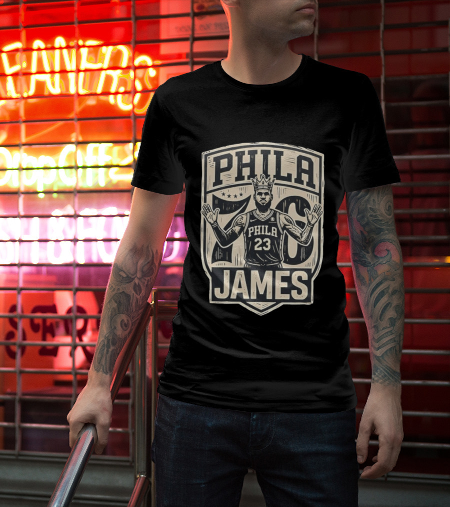 Phila 76 James 23 Lebron Basketball Crown T-Shirt