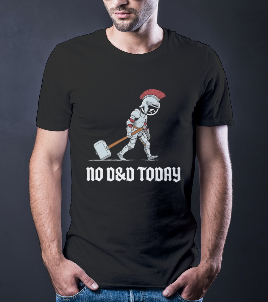 No D&D Today Cartoon Paladin Armor And Hammer T-Shirt