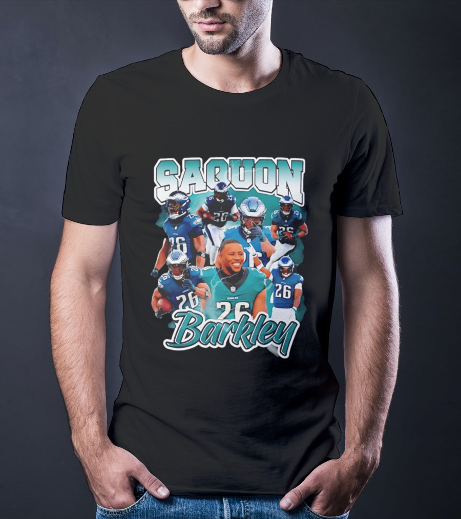 Saquon Barkley Eagles Number 26 Player Collage T-Shirt