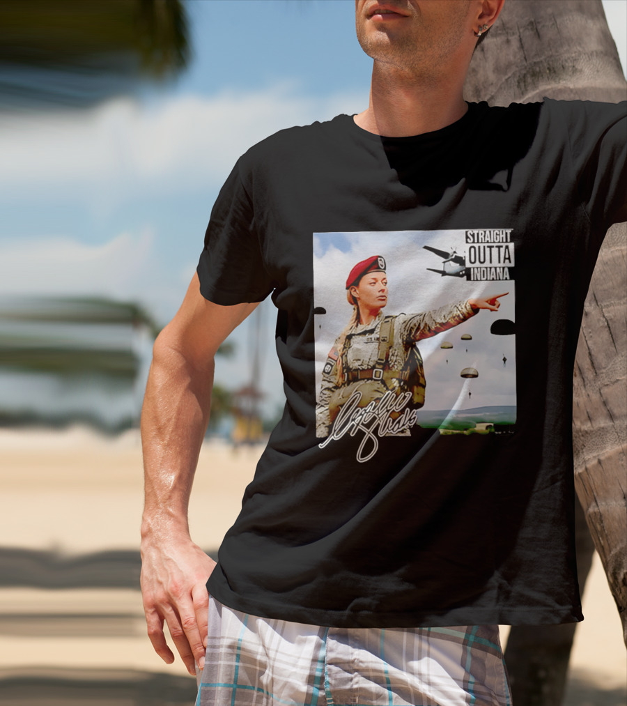 Sophie Cunningham Straight Outta Indiana Military Paratrooper T-Shirt