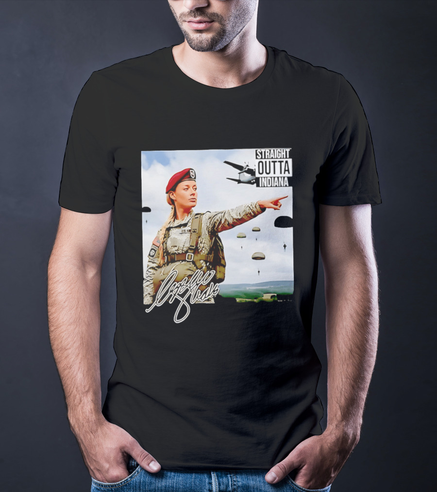 Sophie Cunningham Straight Outta Indiana Military Paratrooper T-Shirt