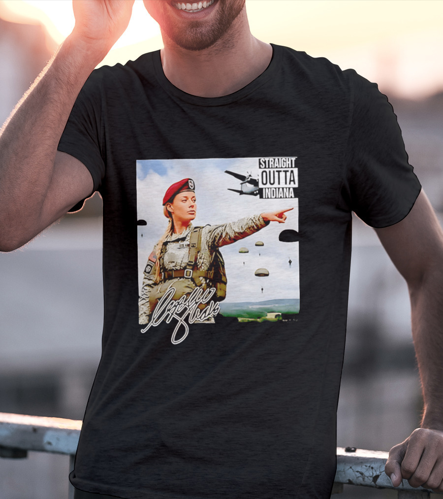 Sophie Cunningham Straight Outta Indiana Military Paratrooper T-Shirt