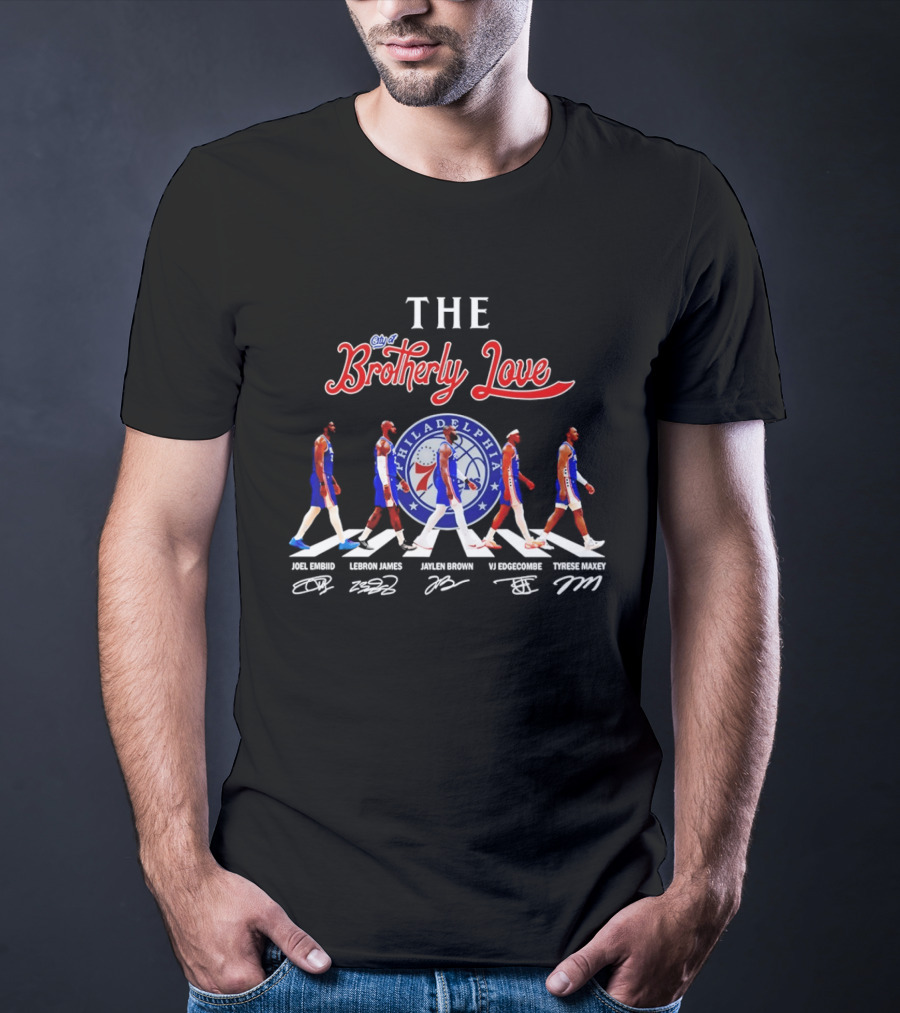 Philadelphia 76ers Brotherly Love Lebron James Abbey Road Joel Embiid Tyrese Maxey Tobias Harris T-Shirt