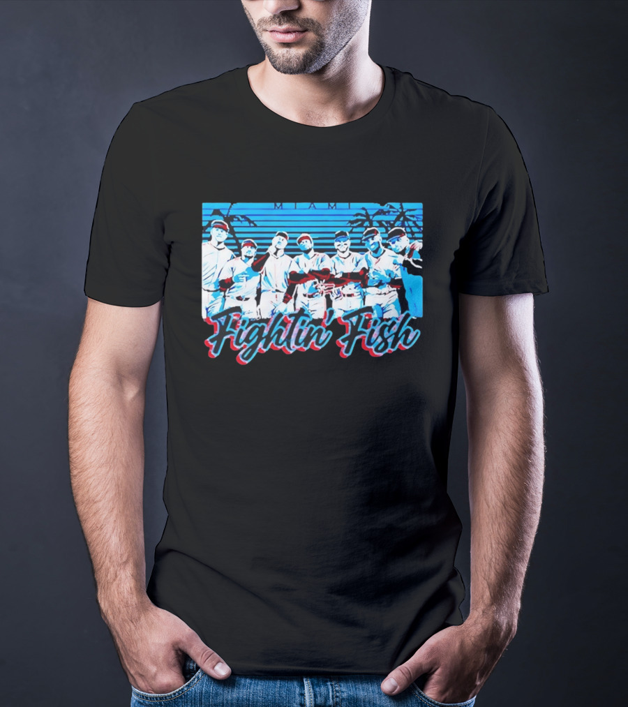 Fightin Fish Miami Marlins Team Lineup T-Shirt