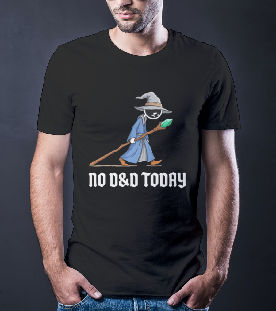 No D&D Today Cartoon Wizard With Staff And Hat T-Shirt