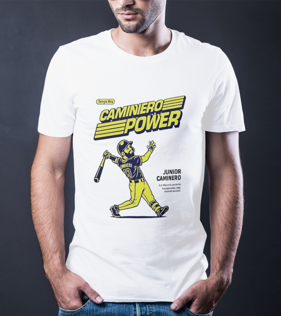 Junior Caminero Tampa Bay Caminero Power Baseball 13 T-Shirt