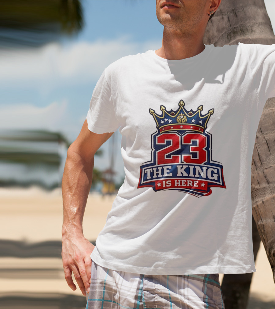 LeBron James 23 The King Is Here Crown Philadelphia 76ers NBA T-Shirt