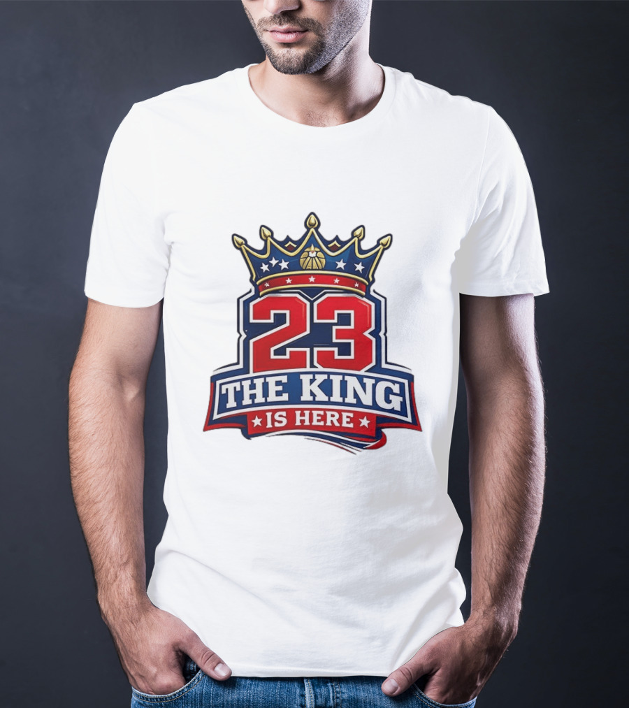 LeBron James 23 The King Is Here Crown Philadelphia 76ers NBA T-Shirt