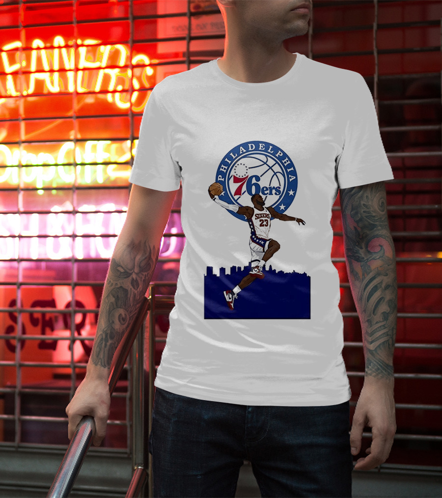 Philadelphia 76ers LeBron James Fly Guy Basketball 6ers T-Shirt