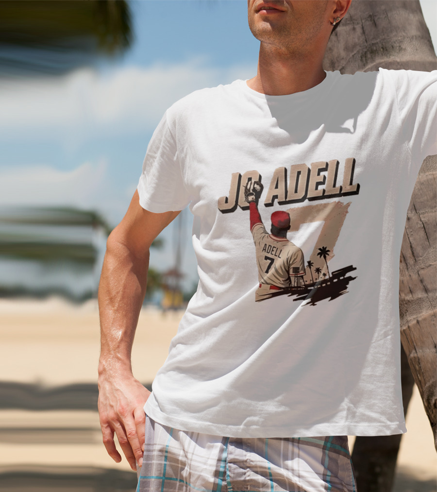 Los Angeles Angels Jo Adell Number 7 Baseball Sports Palm Trees T-Shirt
