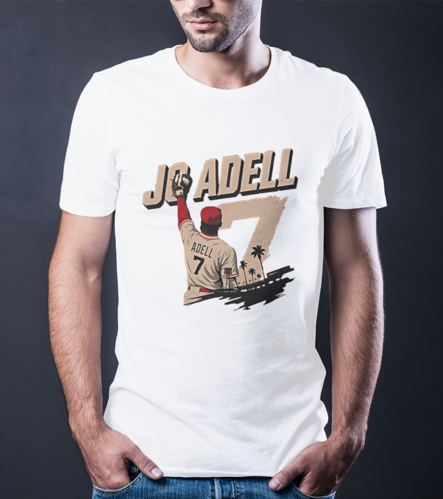Los Angeles Angels Jo Adell Number 7 Baseball Sports Palm Trees T-Shirt