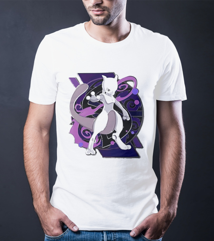 Pokemon Mewtwo Psychic Power Strike Dynamic Pose T-Shirt