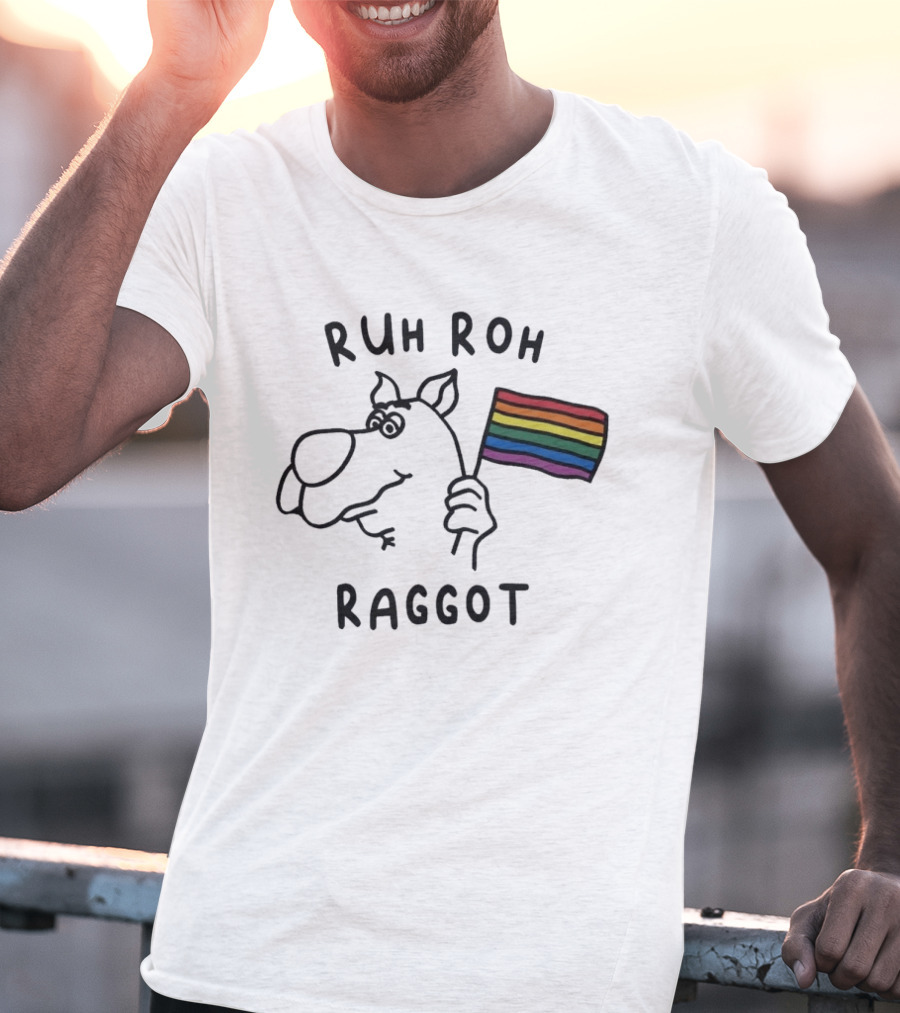 Ruh Roh Raggot Scooby Doo Rainbow Pride Flag T-Shirt