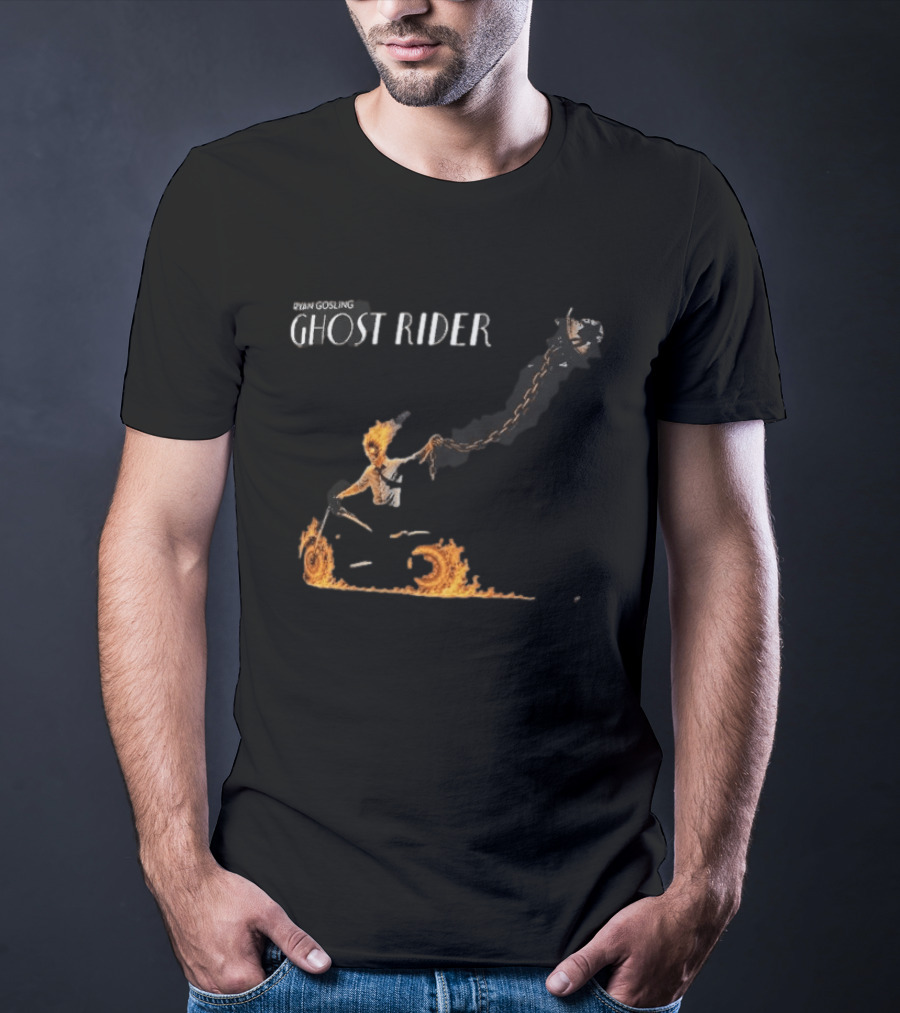Ryan Gosling Ghost Rider Fiery Chain Journey T-Shirt