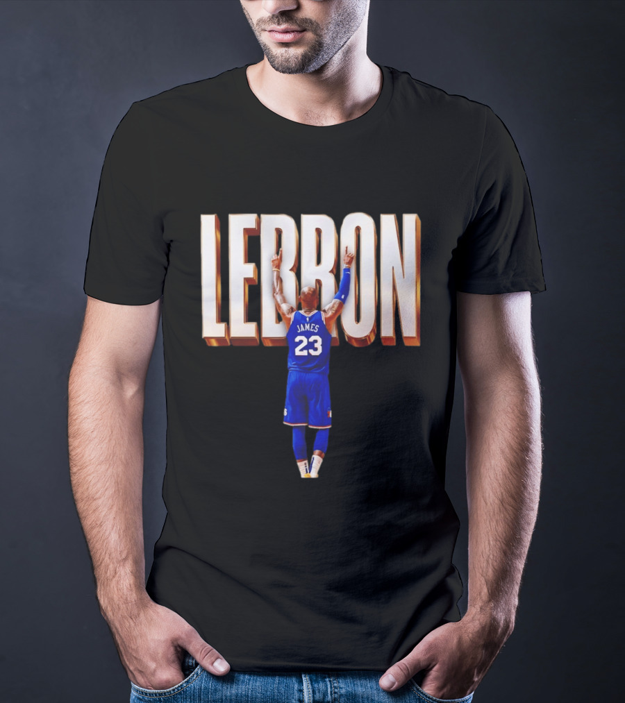 LeBron James 23 Philadelphia 76ers Gold Letter Jersey T-Shirt