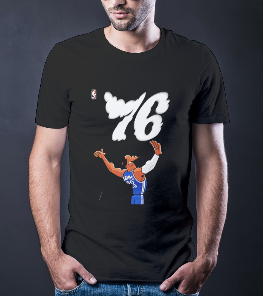 LeBron James 23 Cartoon 76 Philadelphia NBA Jersey Basketball T-Shirt