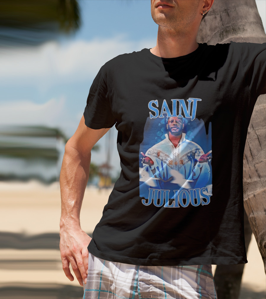 Saint Julios Majestic Icon In White Robe T-Shirt
