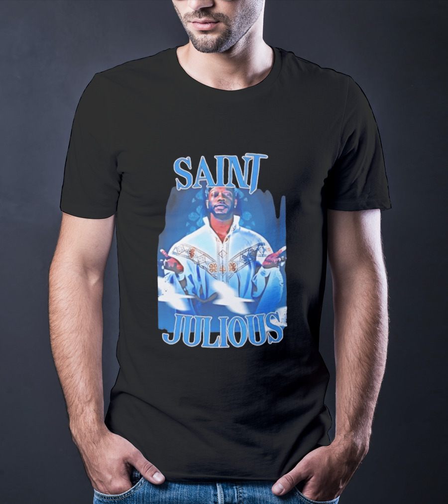 Saint Julios Majestic Icon In White Robe T-Shirt