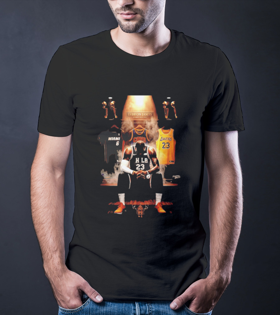 LeBron James Miami Cavaliers Lakers Number 23 MVP Champion Career Highlights T-Shirt
