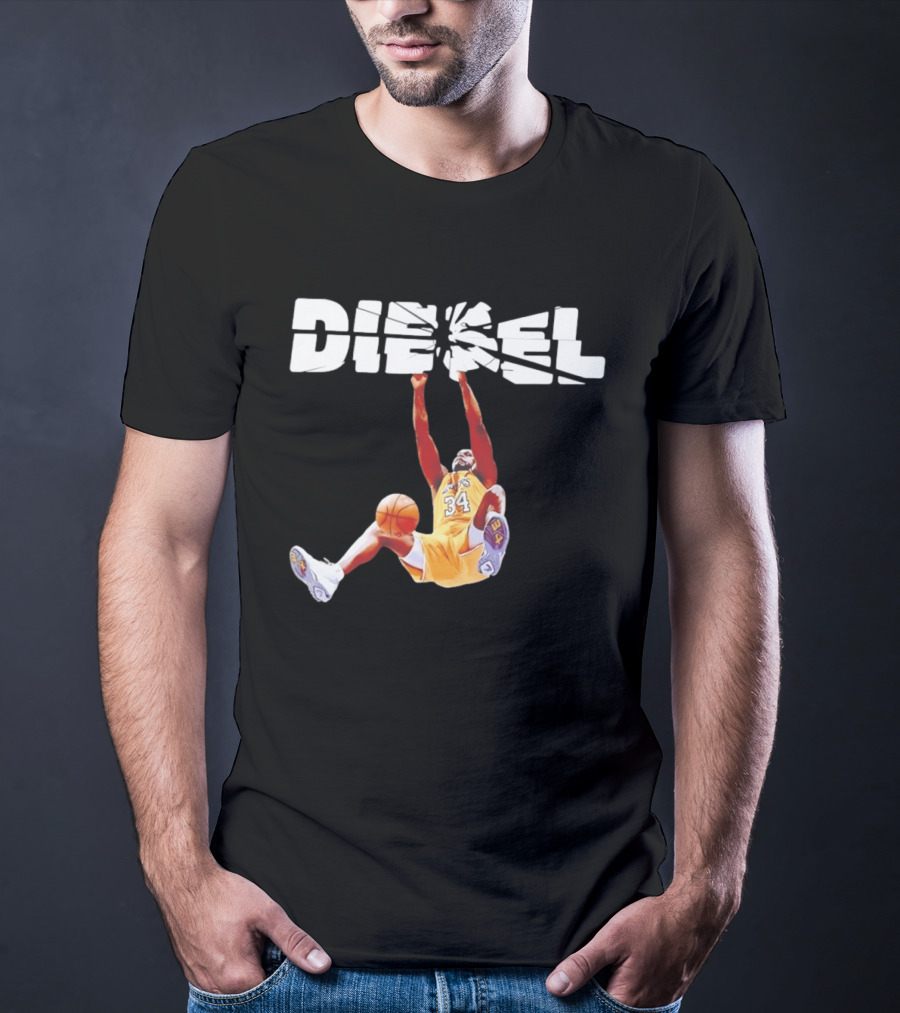 Shaquille O'Neal Diesel Broken Glass Lakers 34 Dunk T-Shirt