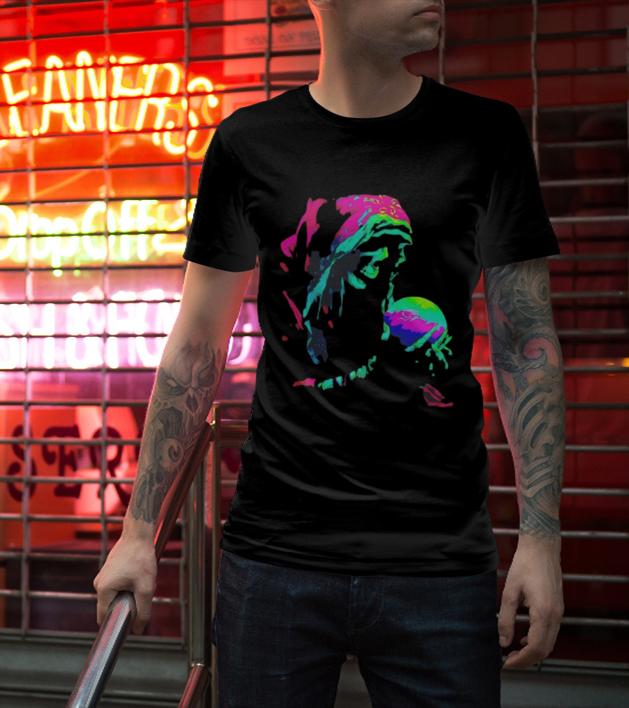 Skeleton The Prophet Psychedelic Vivid Colors Alışveriş Yap T-Shirt