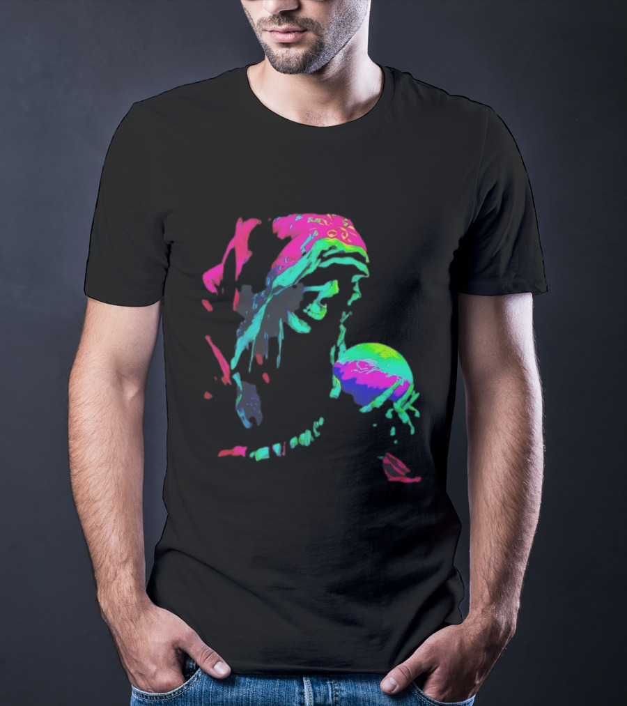 Skeleton The Prophet Psychedelic Vivid Colors Alışveriş Yap T-Shirt