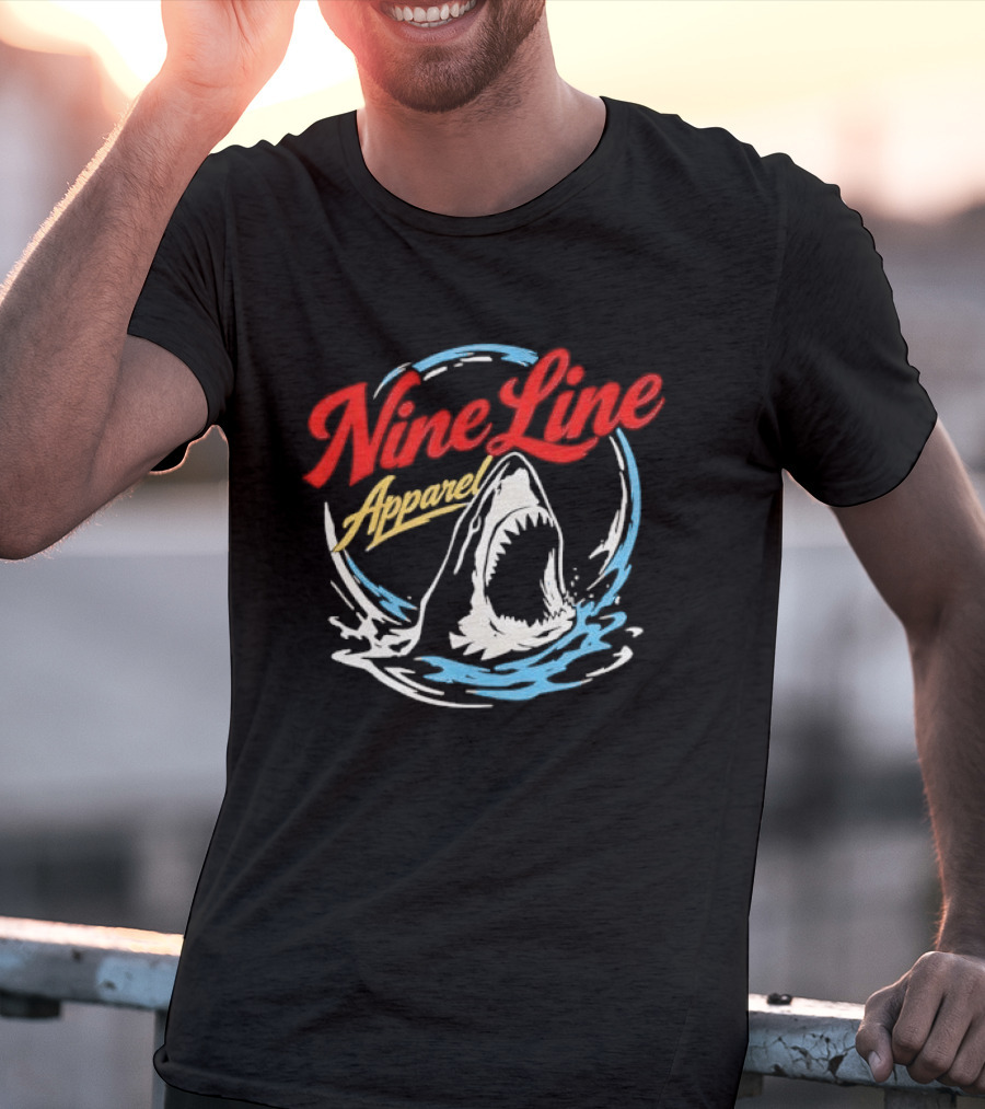 Nine Line Apparel Shark Rising Ocean T-Shirt