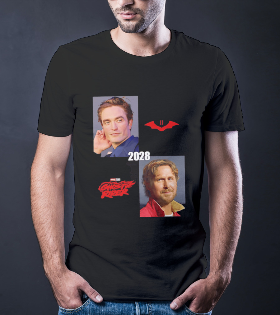 The Batman 2 2028 Marvel Studios Ghost Rider Robert Pattinson Ryan Gosling T-Shirt