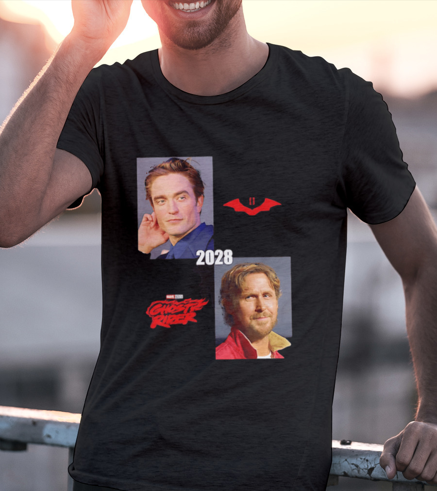 The Batman 2 2028 Marvel Studios Ghost Rider Robert Pattinson Ryan Gosling T-Shirt