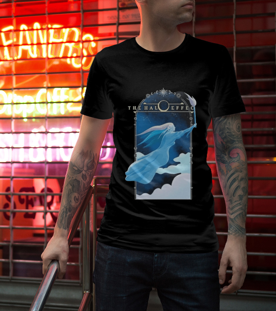 The Halo Effect Blue Lady Ethereal Night Sky Celestial T-Shirt
