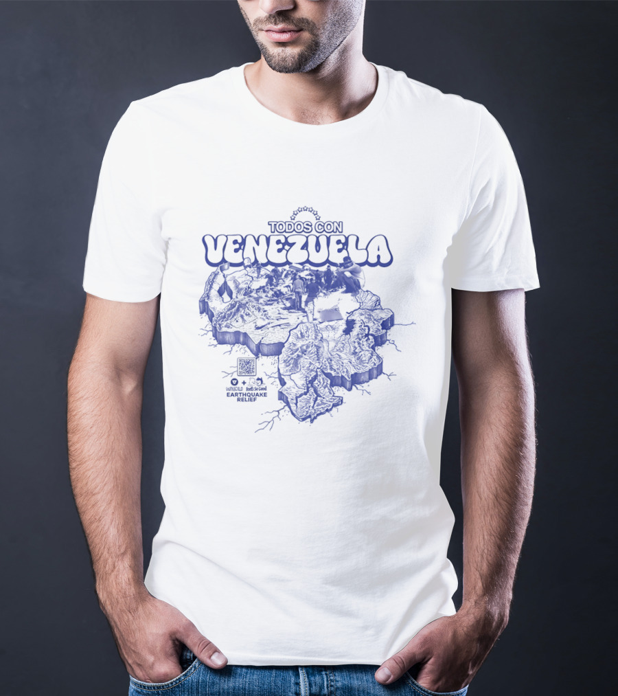 Todos Con Venezuela Wnucalo Feels So Good Earthquake Relief 3D Deep Relief Image T-Shirt