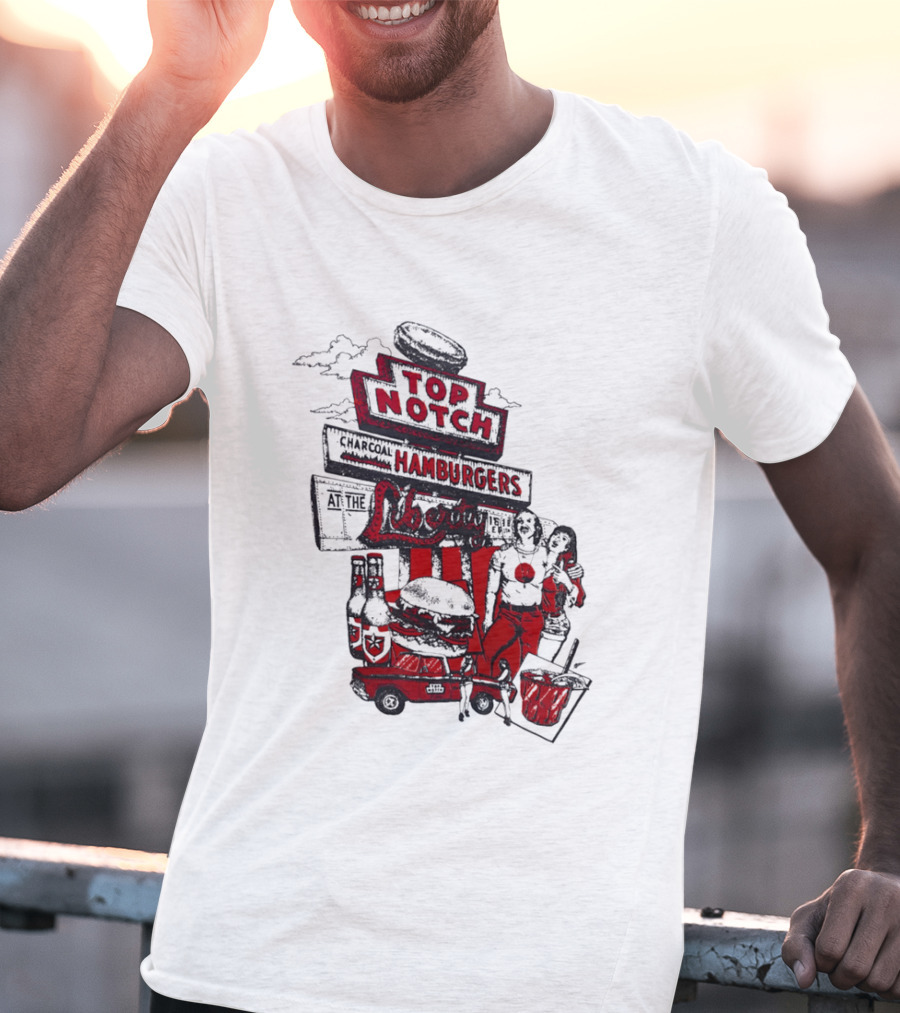 Top Notch Hamburgers Liberty Car Drink Charcoal Vibes T-Shirt