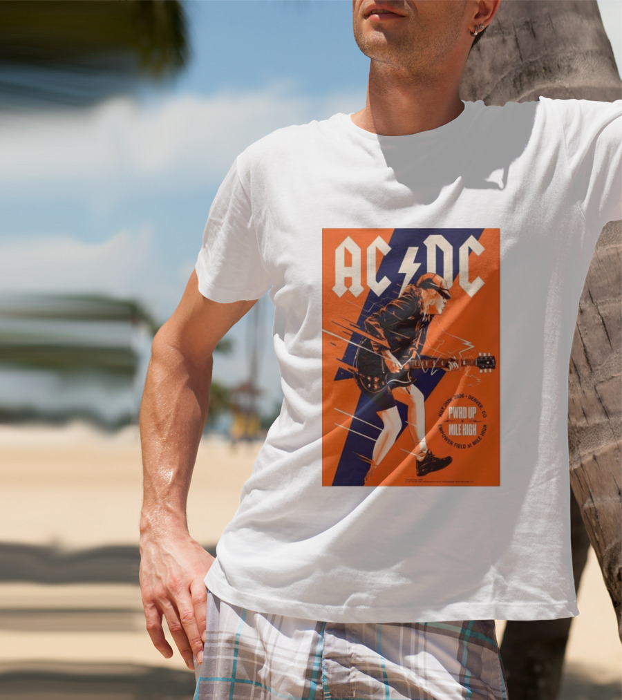 ACDC PWR UP Mile High Denver July 28 2026 Empower Field Event T-Shirt