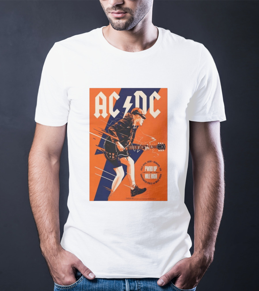 ACDC PWR UP Mile High Denver July 28 2026 Empower Field Event T-Shirt