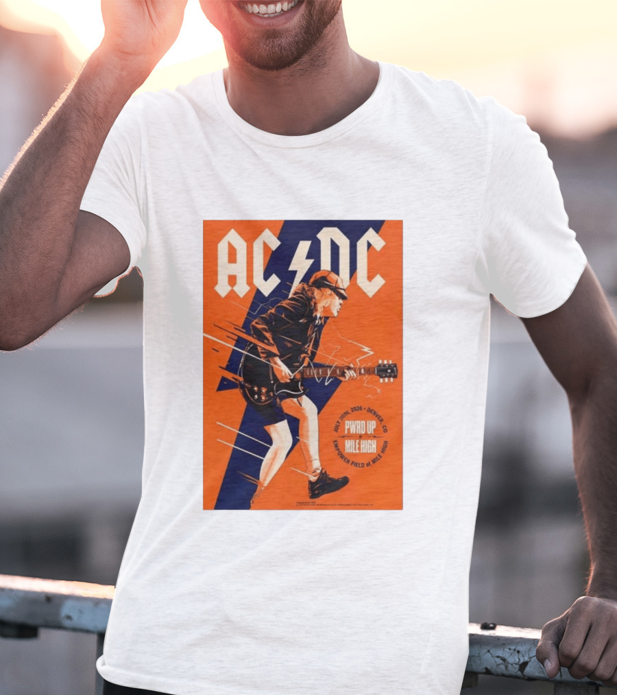 ACDC PWR UP Mile High Denver July 28 2026 Empower Field Event T-Shirt