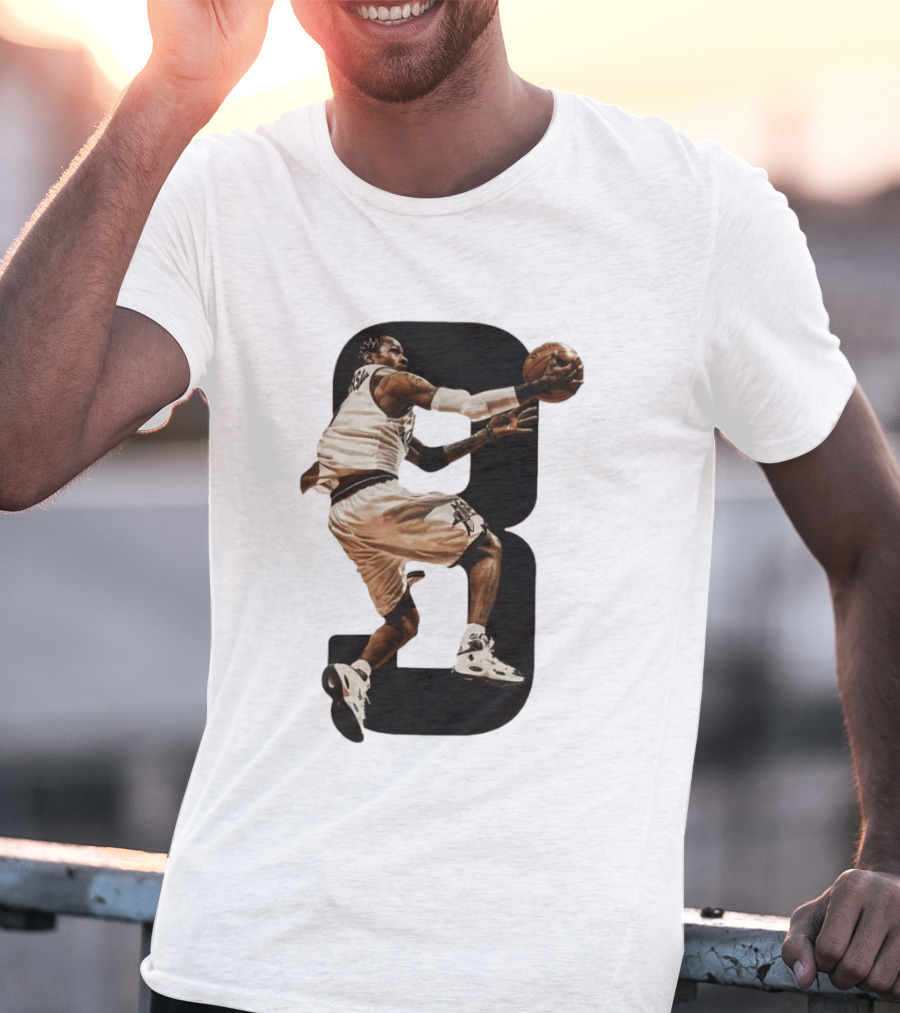 Allen Iverson Number 3 Basketball Legend Iconic Dunk T-Shirt