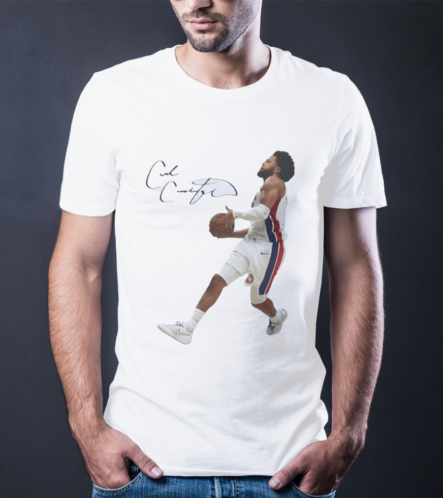 Cade Cunningham Autographed Windmill Dunk Detroit Basketball T-Shirt