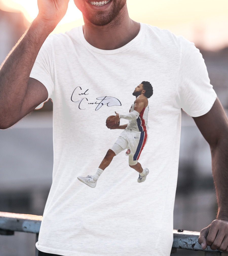Cade Cunningham Autographed Windmill Dunk Detroit Basketball T-Shirt