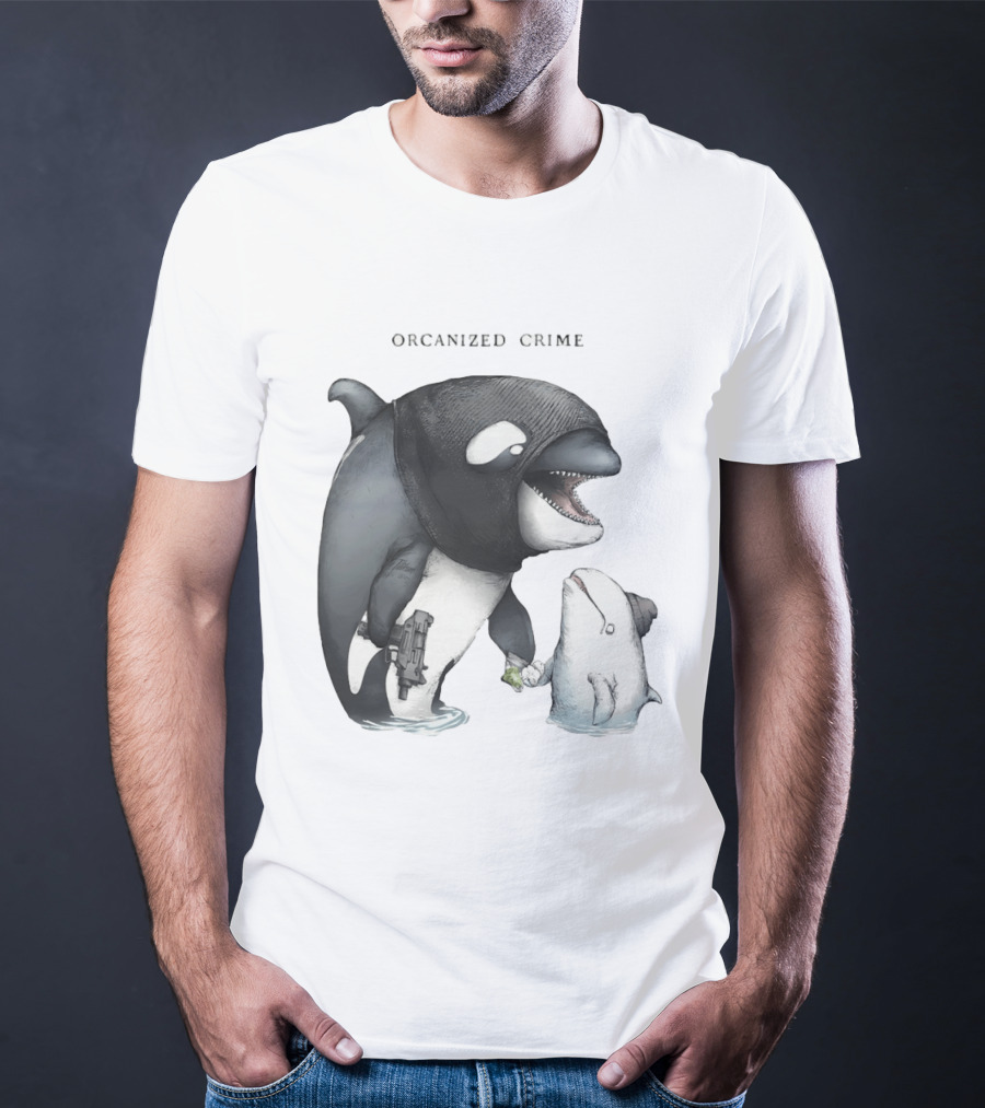 Orcanized Crime Dolphin 2026 Gun And Fish Transaction T-Shirt