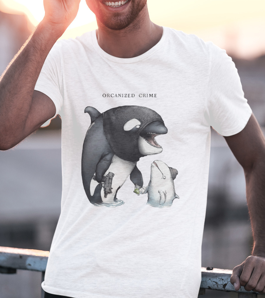 Orcanized Crime Dolphin 2026 Gun And Fish Transaction T-Shirt