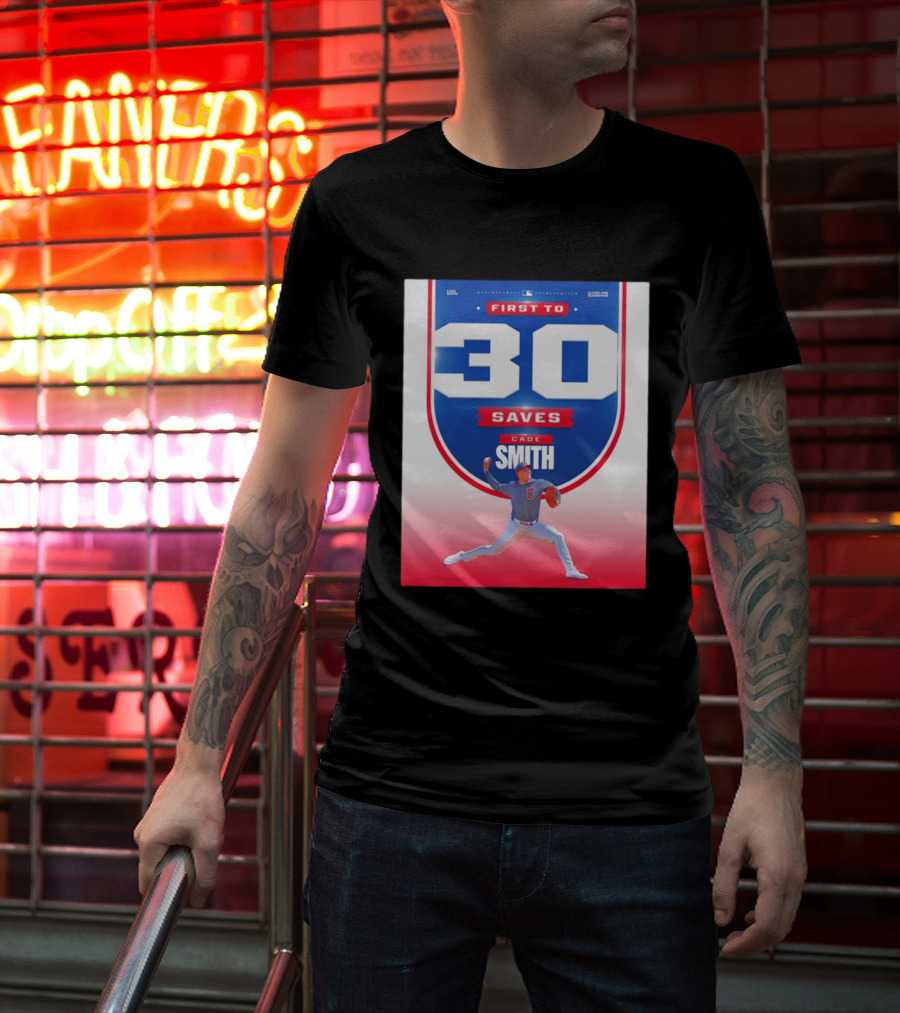 Cade Smith Cleveland Guardians First To 30 Saves Baseball T-Shirt