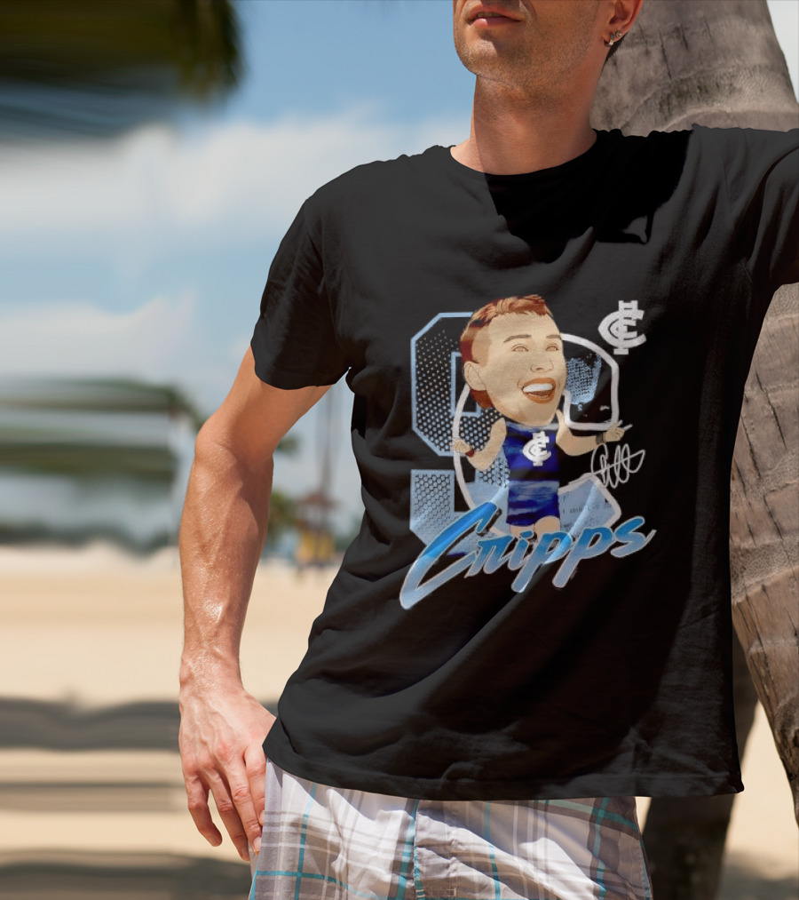 Carlton FC Patrick Cripps Caricature With Signature T-Shirt