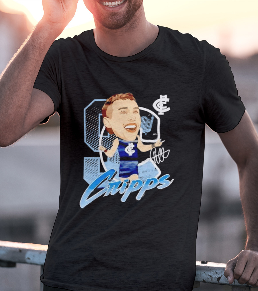 Carlton FC Patrick Cripps Caricature With Signature T-Shirt